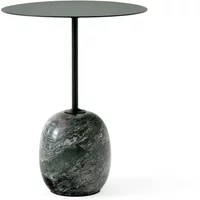 &Tradition &Tradition - Lato Beistelltisch rund Ø 40 cm, H 50 cm, deep green / verde alpi Marmor