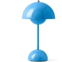 &Tradition &Tradition - Flowerpot Akku Tischleuchte VP9 mit magnetischem Ladekabel, glänzend, swim blau