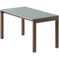 Muuto Muuto - Couple Couchtisch, 84 x 40 cm, 1 Wavy, Eiche dunkel geölt / pale blue