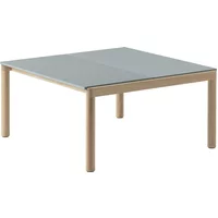 Muuto Muuto - Couple Couchtisch, 84 x 80 cm, 1 Plain 1 Wavy, Eiche / pale blue