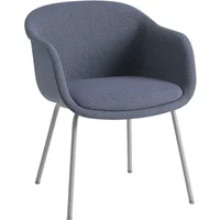 Muuto Muuto - Fiber Conference Armlehnstuhl mit Rohrgestell, grau / Sabi 631 blau