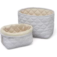 Cam Cam Copenhagen Cam Cam Copenhagen - Gesteppte Aufbewahrungskörbe, classic stripes blue / praline (2er-Set)