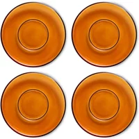 HKliving HKliving - 70's Untertassen, amber brown (4er-Set)