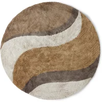 HKliving HKliving - Natural Waves Badematte, Ø 120 cm, braun
