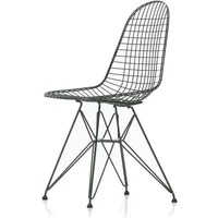 Vitra Vitra - Wire Chair DKR (H 43 cm), dunkelgrün / ohne Bezug, Kunststoffgleiter (basic dark)