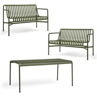 Hay HAY - Palissade Tisch + 2x Dining Bench, olive