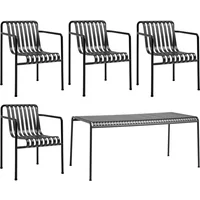 Hay HAY - Palissade Tisch + 4x Dining Armchair, anthrazit