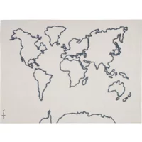 Lorena Canals Lorena Canals - Wandteppich, Weltkarte, 160 x 120 cm, natur / schwarz