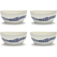 Serax Serax - Feast Schüssel, Ø 16 cm, weiß / blau gestreift (4er-Set)