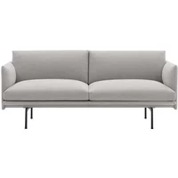 Muuto Muuto - Outline Sofa 2-Sitzer, schwarz / greige (Kvadrat by Sahco Clay 12)