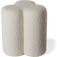 POLSPOTTEN POLSPOTTEN - Clover Hocker, Ø 45 x H 37 cm, Boucle / ecru