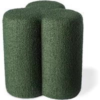POLSPOTTEN POLSPOTTEN - Clover Hocker, Ø 45 x H 37 cm, Boucle / grün