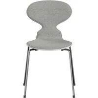 Fritz Hansen Fritz Hansen - Ant 3101 Stuhl, weiß / grau (Hallingdal 0110 ) / Esche lackiert weiß / verchromt