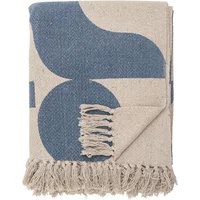 Bloomingville Bloomingville - Agno Decke, 160 x 130 cm, blau, recycelte Baumwolle