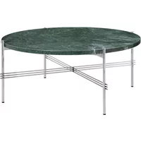 Gubi GUBI - TS Couchtisch Ø 80 cm, Stahl poliert / Marmor grün