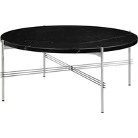 Gubi GUBI - TS Couchtisch Ø 80 cm, Stahl poliert / Marmor schwarz