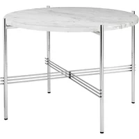 Gubi GUBI - TS Couchtisch Ø 55 cm, Stahl poliert / Marmor weiß