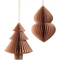 Broste Copenhagen Broste Copenhagen - Christmas Mix Deko-Anhänger, Tannenbaum & Zapfen, Ø 13 x H 13 cm, indian tan (2er-Set)