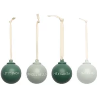 Design Letters Design Letters - X-MAS Stories Deko-Anhänger, Ø 6 cm, dark green / dusty green (4er-Set)
