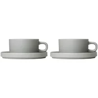 blomus Blomus - Pilar Teetasse mit Untertasse, mirage grau (4-tlg.)