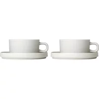 blomus Blomus - Pilar Teetasse mit Untertasse, moonbeam (4-tlg.)