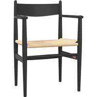 Carl Hansen & Søn Carl Hansen - CH37 Stuhl, Buche soft schwarz lackiert / Naturgeflecht