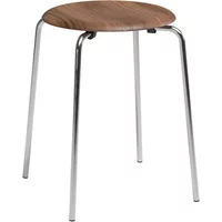 Fritz Hansen Fritz Hansen - Dot Hocker, Furnier walnuss / Untergestell Chrom