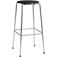 Fritz Hansen Fritz Hansen - High Dot Barhocker H 76 cm, Furnier Esche schwarz / Untergestell Chrom (4 Beine)