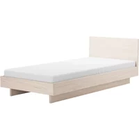 OUT Objekte unserer Tage OUT Objekte unserer Tage - Zians Bett XSmall 90 x 200 cm, mit Kopfteil und durchgehendem Bein, Esche gewachst mit Weißpigment