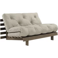 Karup Karup - Roots Schlafsofa, 140 x 200 cm, Kiefer carobbraun / linen (914)