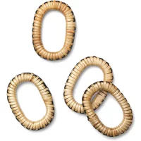 Ferm Living Ferm Living - Weave Serviettenringe, natur / schwarz (4er-Set)