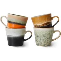 HKliving HKliving - 70's Cappuccino Tassen, 330 ml, verve (4er-Set)