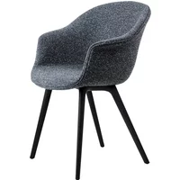 Gubi GUBI - Bat Dining Stuhl Vollpolsterung (Plastic Base), Schwarz / Bouclé Dedar (023)