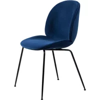 Gubi GUBI - Beetle Dining Chair Vollpolsterung (Conic Base), Schwarz / Dedar Sunday (003)