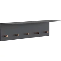 Frost Frost - Unu Wandgarderobe 60 x 15 x 15 cm, schwarz matt / kupfer poliert