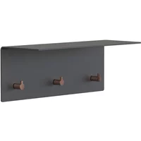 Frost Frost - Unu Wandgarderobe 40 x 15 x 15 cm, schwarz matt / kupfer poliert