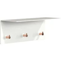 Frost Frost - Unu Wandgarderobe 40 x 15 x 15 cm, weiß matt / kupfer poliert