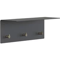 Frost Frost - Unu Wandgarderobe 40 x 15 x 15 cm, schwarz matt / gold poliert