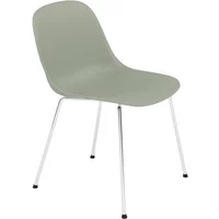 Muuto Muuto - Fiber Side Chair Tube Base, Chrom / dusty green recycled