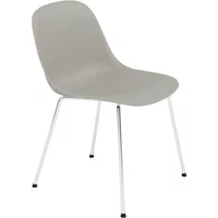 Muuto Muuto - Fiber Side Chair Tube Base, Chrom / grau recycled