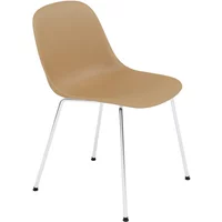 Muuto Muuto - Fiber Side Chair Tube Base, Chrom / ocker recycled
