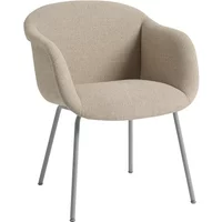 Muuto Muuto - Fiber Soft Armlehnstuhl, grau / beige (Stoff Kvadrat Ecriture 240)