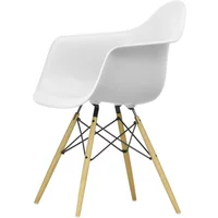 Vitra Vitra - Eames Plastic Armchair DAW RE, Esche honigfarben / baumwollweiß (Filzgleiter basic dark)