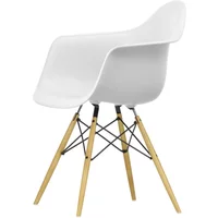 Vitra Vitra - Eames Plastic Armchair DAW RE, Ahorn gelblich / baumwollweiß (Filzgleiter basic dark)