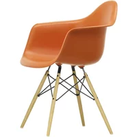 Vitra Vitra - Eames Plastic Armchair DAW RE, Esche honigfarben / rostorange (Filzgleiter basic dark)