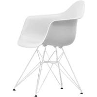 Vitra Vitra - Eames Plastic Armchair DAR RE, weiß / baumwollweiß (Filzgleiter basic dark)