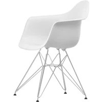 Vitra Vitra - Eames Plastic Armchair DAR RE, verchromt / baumwollweiß (Filzgleiter basic dark)