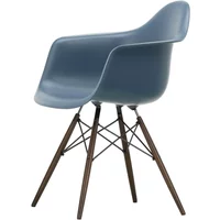 Vitra Vitra - Eames Plastic Armchair DAW RE, Ahorn dunkel / meerblau (Filzgleiter basic dark)