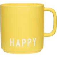 Design Letters Design Letters - AJ Favourite Porzellan Becher mit Henkel, Happy / yellow