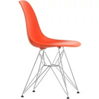 Vitra Vitra - Eames Plastic Side Chair DSR RE, verchromt / poppy red (Filzgleiter basic dark)